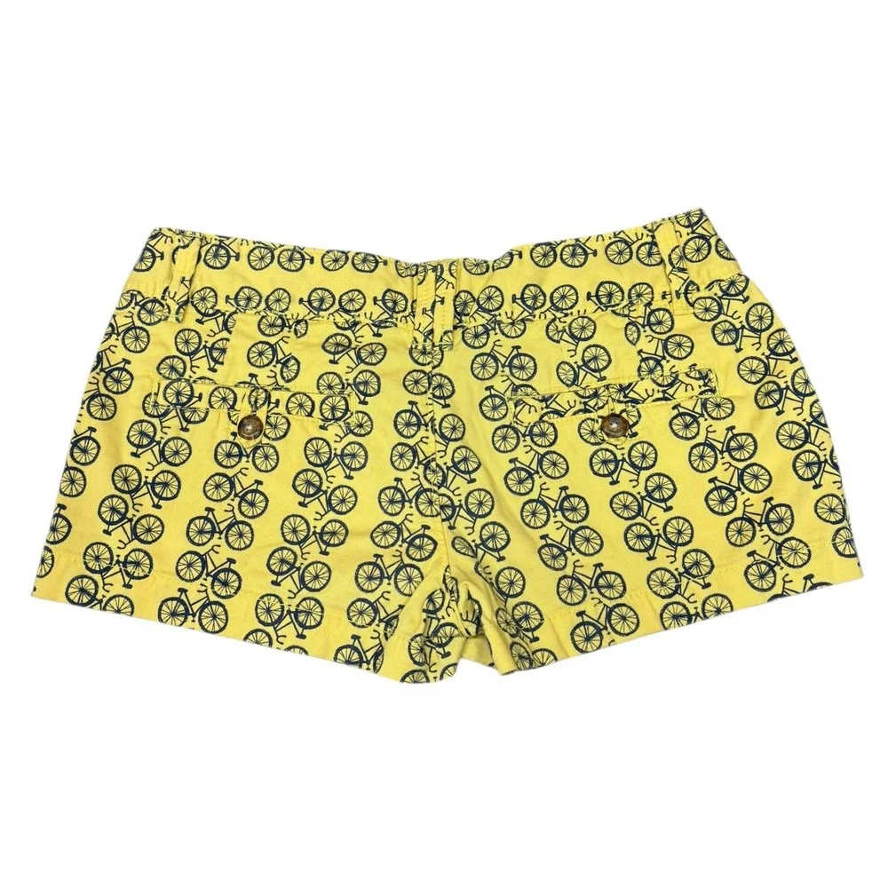 Red Camel Yellow Bicycle Print Micro Shorts Retro Summer Casual Y2k Preppy 3‎